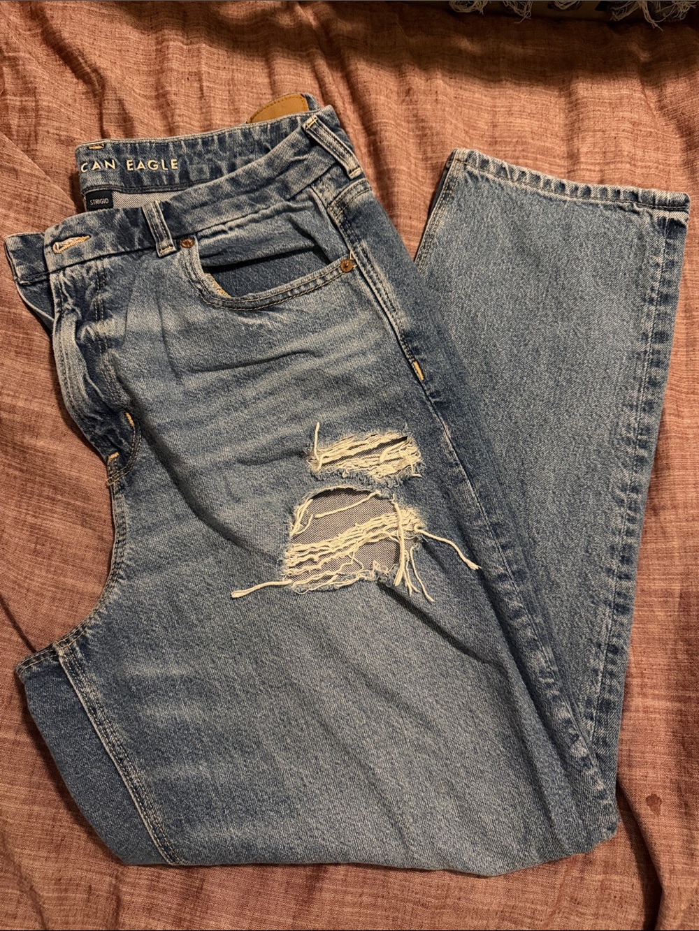American Eagle Outfitters Distressed Curvy Mom Jeans